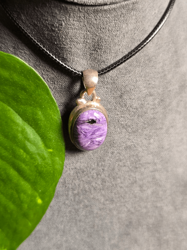 Pendentif Charoïte et argent 925 (Qualité AAA)