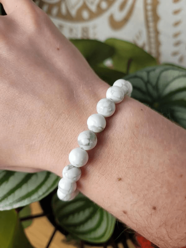 Howlite - Bracelet avec perles de 10 mm