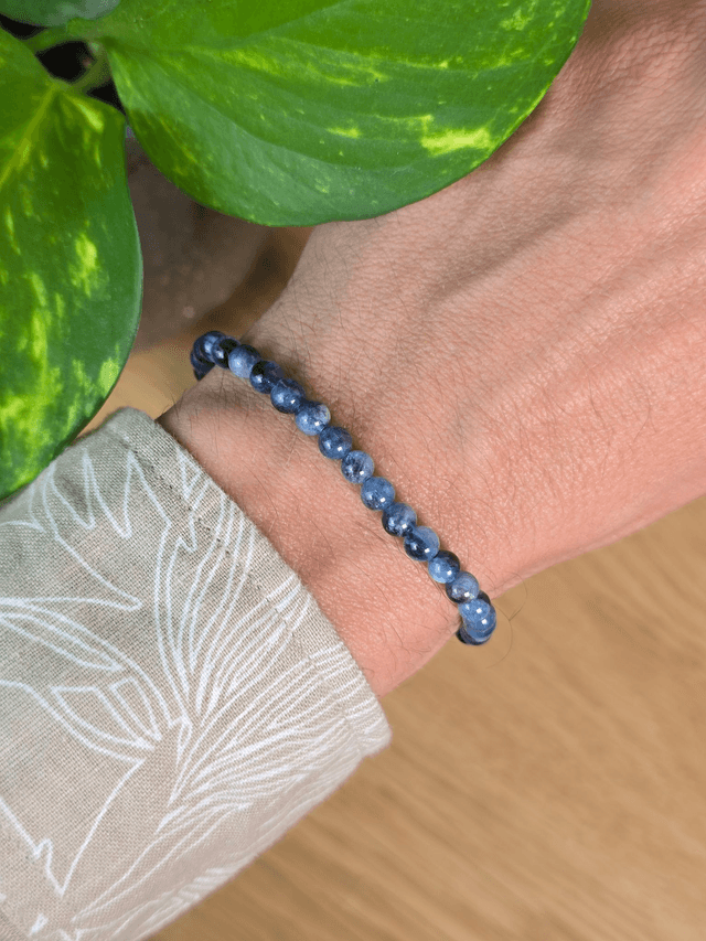 Aigue-marine - Bracelet avec perles de 5 mm