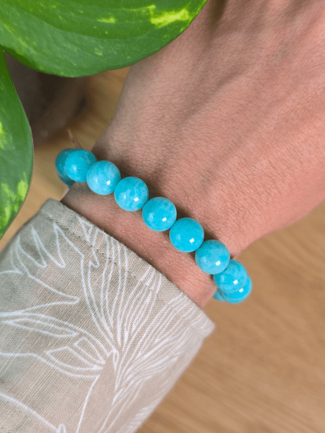 Amazonite de Namibie - Bracelet avec perles de 9,5 mm