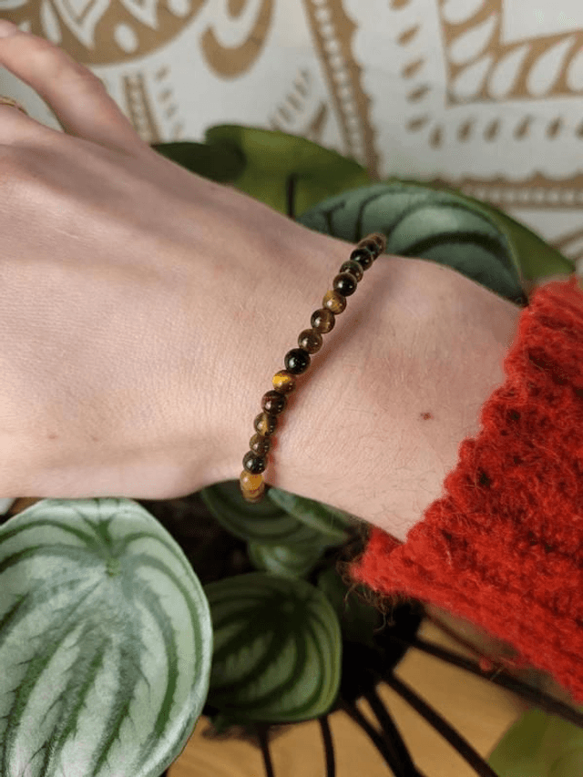 Œil de tigre, de faucon et de taureau – Bracelet avec des perles de 4 mm