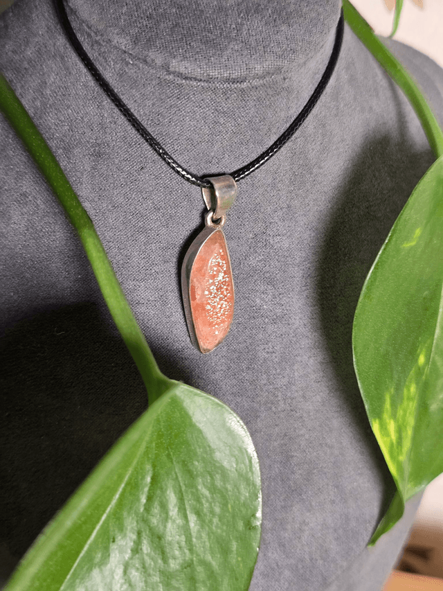 Pierre de Soleil naturelle, argent 925 (Qualité AA)