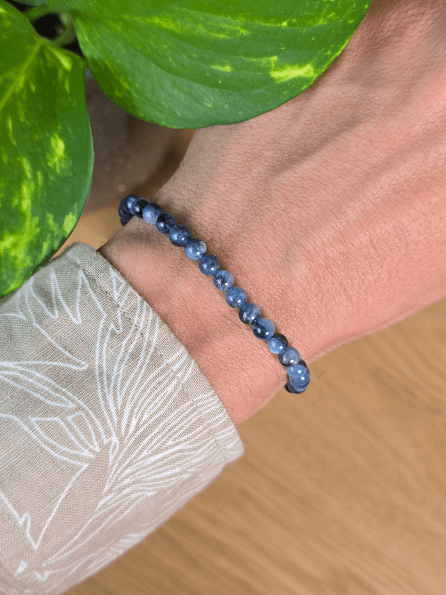 Aigue-marine - Bracelet avec perles de 5 mm