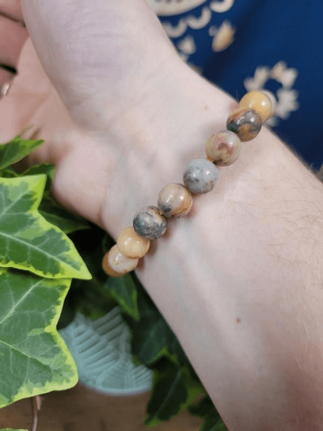 Agate "Crazy Lace" - Bracelet, perles de 9 mm