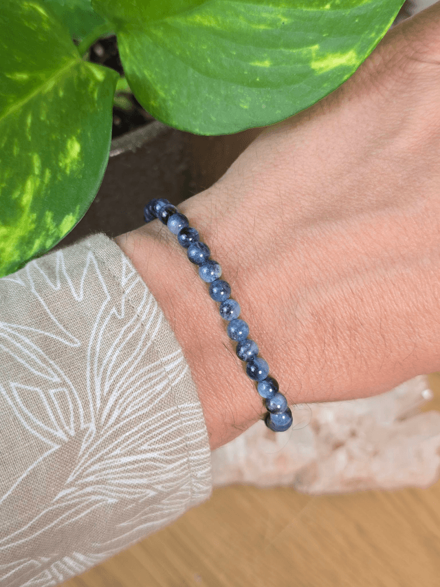 Aigue-marine - Bracelet avec perles de 5 mm